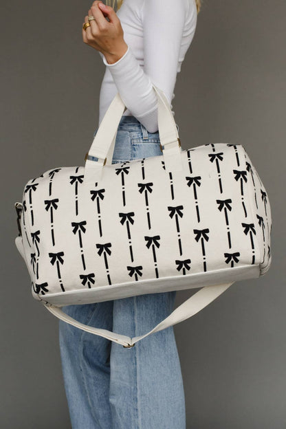 White & Black Bows Duffel