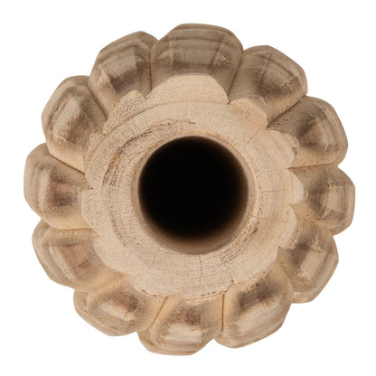 6 - 1/4" Round x 17"H Decorative Carved Paulownia Wood Vase, Natural - La Vie Est Belle