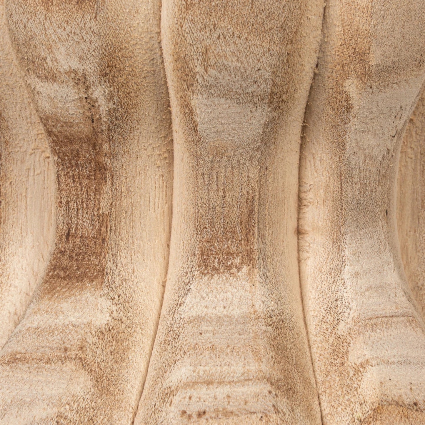 6 - 1/4" Round x 17"H Decorative Carved Paulownia Wood Vase, Natural - La Vie Est Belle