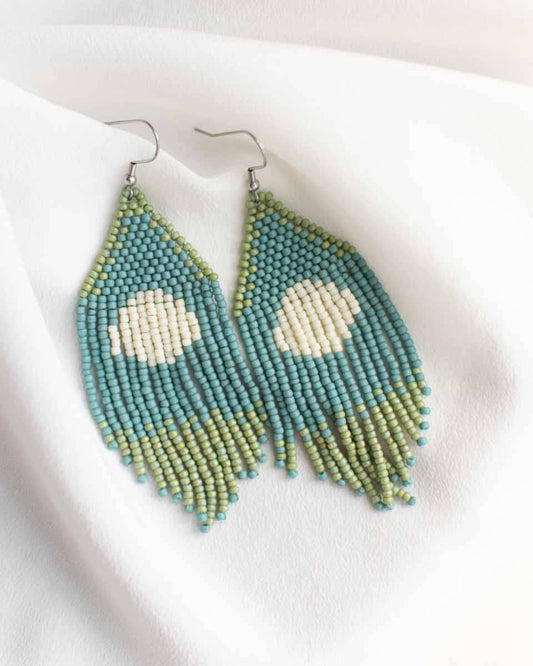 Beaded Fringe Earrings in Esfera