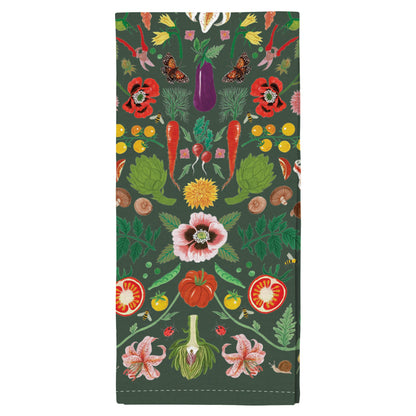 Veggies Folk Floral Tea Towel