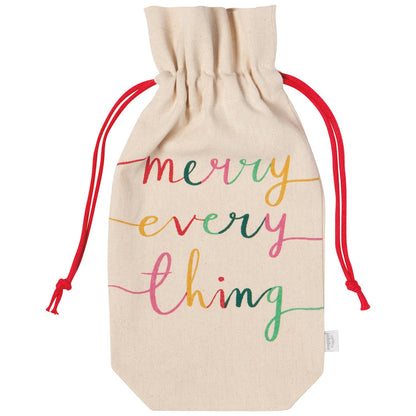 Merry Everything Christmas Wine Bags, Set of 2