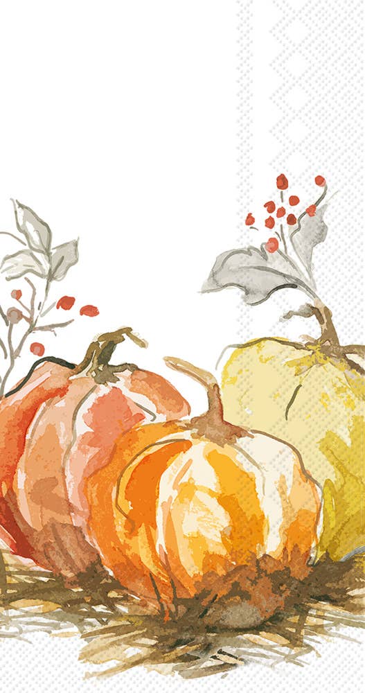 Painted Pumpkin Paper Guest Towels