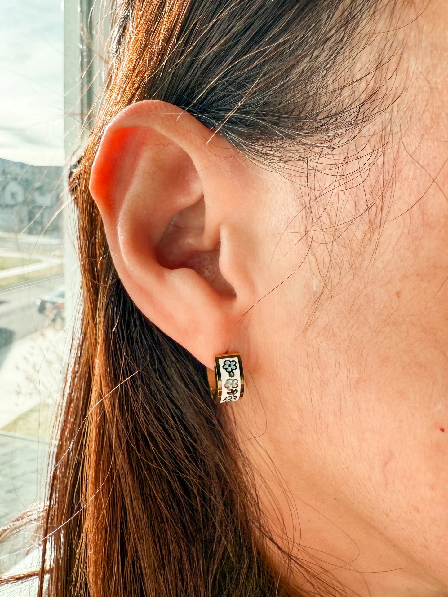 Forget Me Not Bigger Hoop Earrings