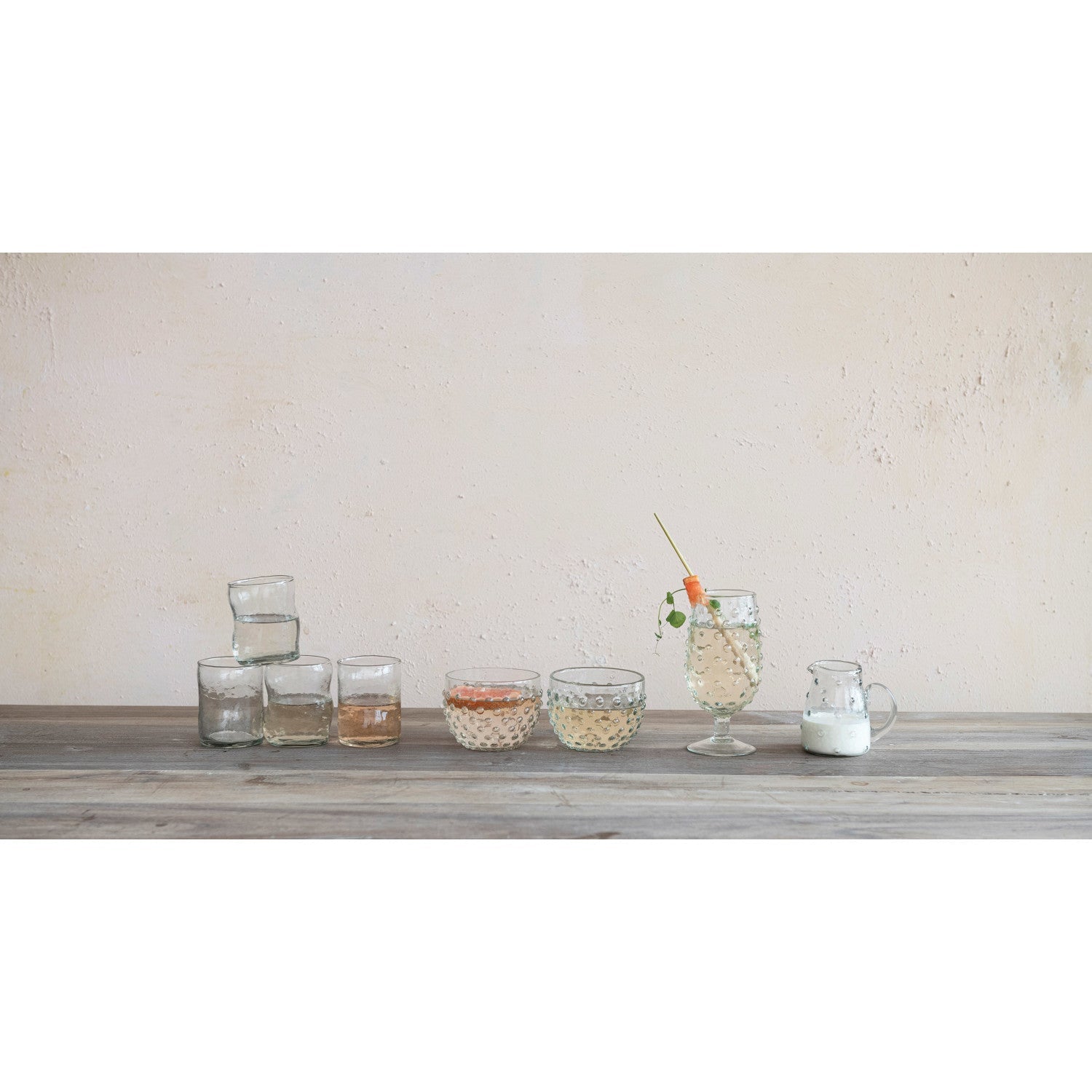 8 oz. Recycled Glass Hobnail Creamer - La Vie Est Belle
