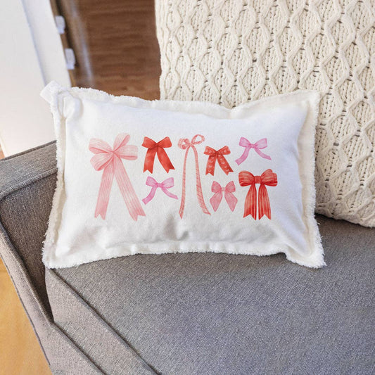 Watercolor Bows Lumbar Pillow