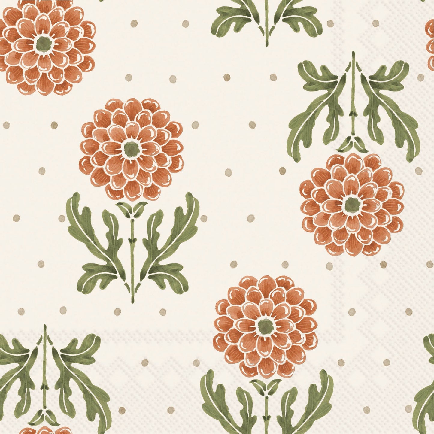 Simple Flower Orange Paper Lunch Napkins 20 ct Fall Autumn