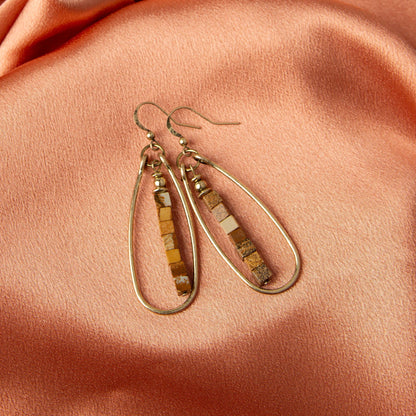 Wild Spirit Picture Jasper Frame Teardrop Earrings