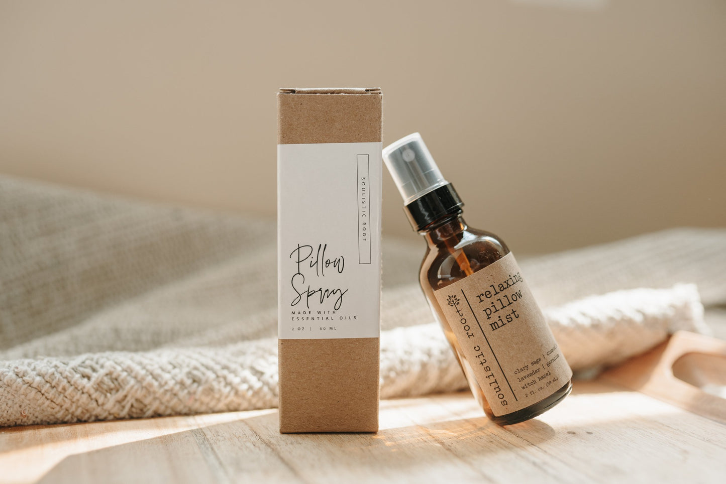 Relaxing Pillow + Linen Spray | With Amethyst Crystals