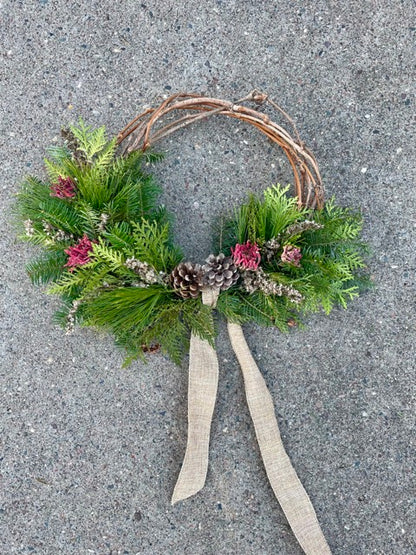 12/02/26 Holiday Grapevine Wreaths with Petal & Stick