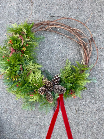 12/02/26 Holiday Grapevine Wreaths with Petal & Stick