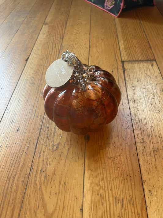 Glass Pumpkin Decor- Small