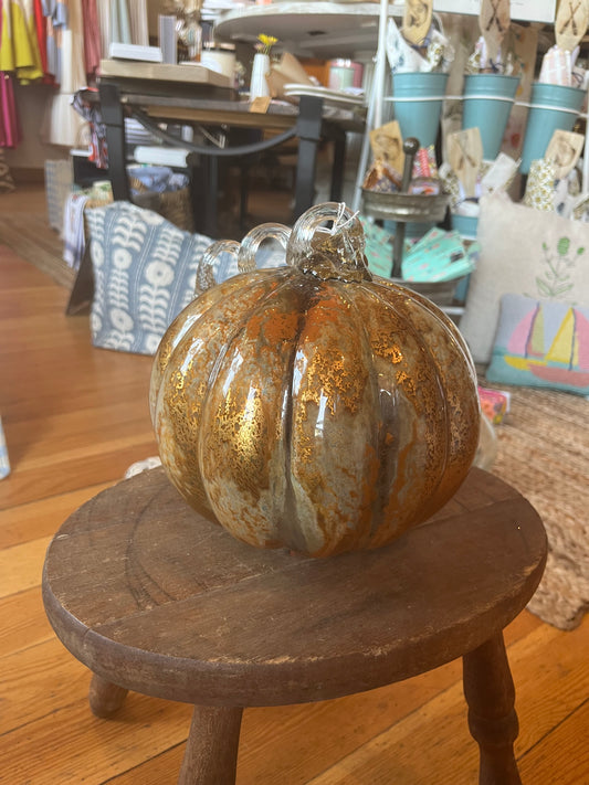 Glass Pumpkin Decor- Large