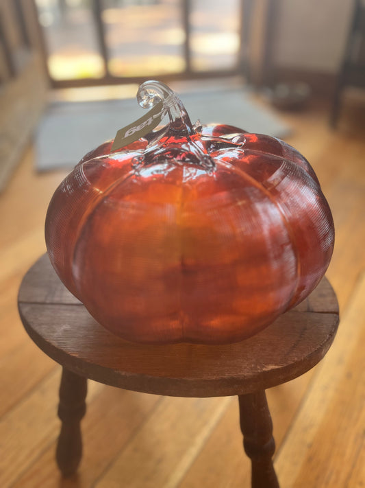 Crosshatch Glass Pumpkin- Large