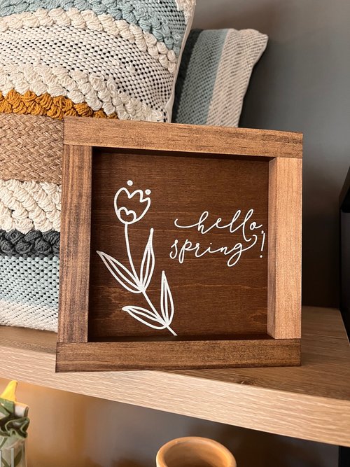 Hello, Spring | Spring Wood Sign