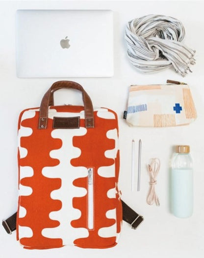 Zippered Backpack, Echo Tangerine