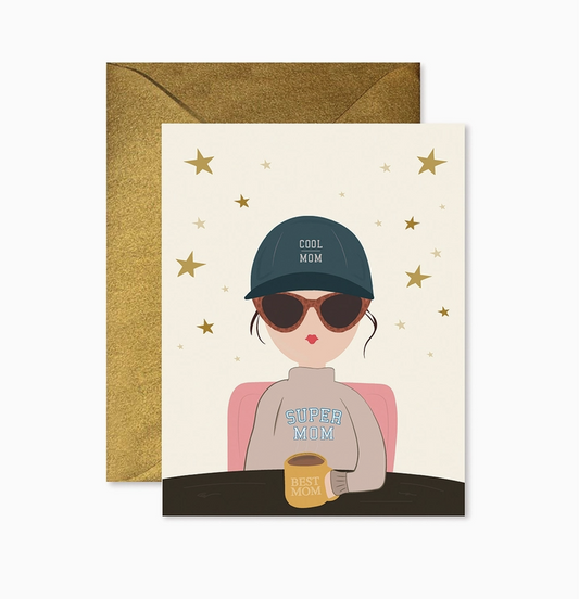 Cool Mom, Super Mom, Best Mom Greeting Card