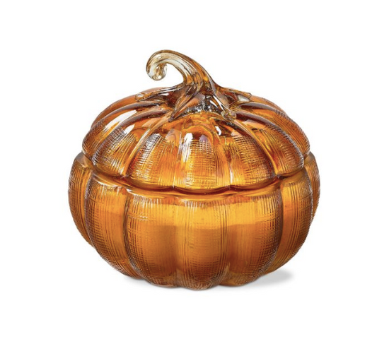 Pumpkin & Nectarine Vanilla Crisp Pumpkin Candle with Lid