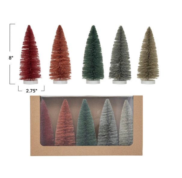 Sisal Bottle Brush Trees w/ Wood Bases