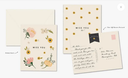 Miss You Floral Greeting Card