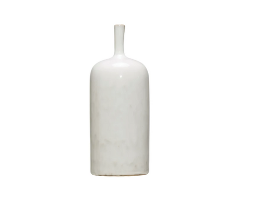 Tall Stoneware Vase with Glaze