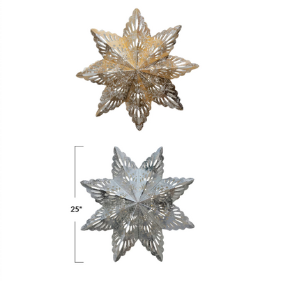 Gold Paper Snowflake Ornament w/ LED Light String, 1 Size