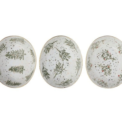 Hand-Painted Stoneware Dish, 3 Styles