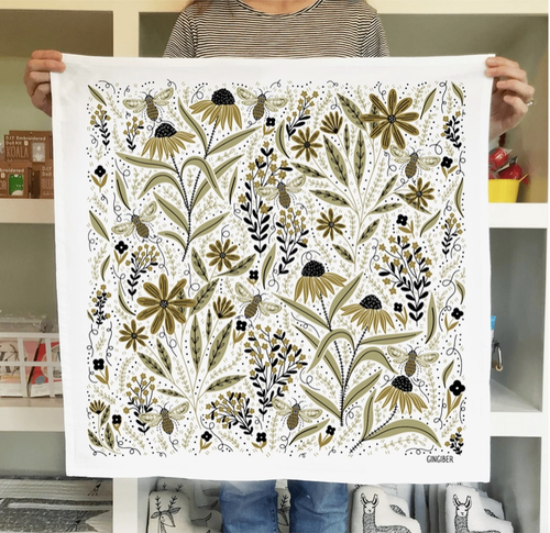 Bee Garden Tea Towel