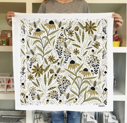 Bee Garden Tea Towel