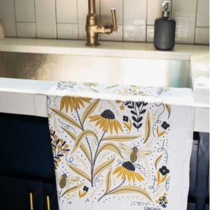 Bee Garden Tea Towel