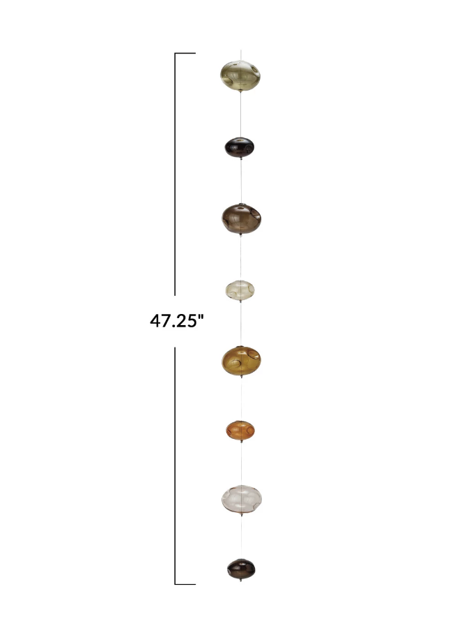 <For Store, Pick-Up or Local Delivery Purchase Only> Brown Hand-Blown Glass Bubble Garland