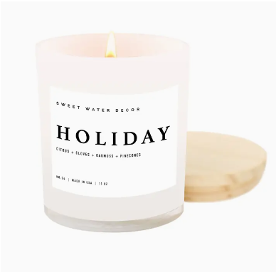 Holiday Soy Candle - White Jar