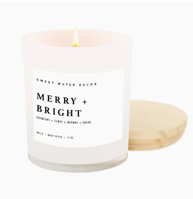 Merry and Bright Soy Candle - White Jar