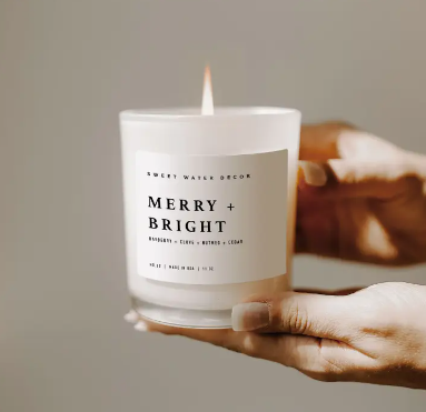 Merry and Bright Soy Candle - White Jar