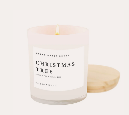 Christmas Tree Soy Candle - White Jar