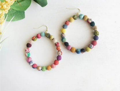 Adorned Kantha Hoops