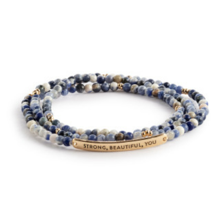 Strong, Beautiful, You Necklace/Bracelet - Blue Mix