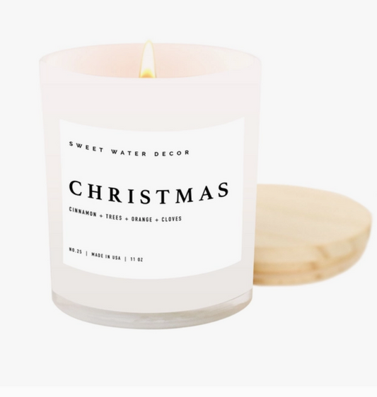 Christmas Soy Candle - White Jar