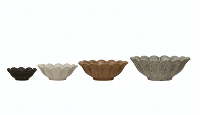 Stoneware Flower Bowls