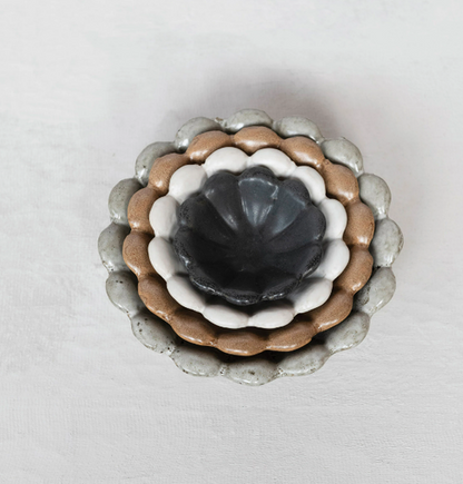 Stoneware Flower Bowls