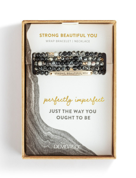 Strong, Beautiful, You Necklace/Bracelet - Black Mix