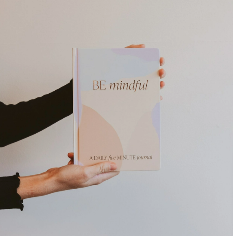 Be Mindful Multi-Colored Fabric Journal