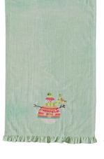 Cotton Printed Tea Towel w/ Snowflakes/Snowman, Ruffle & Loop, 3 Styles