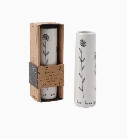 Send with Love 'let Love Grow' Ceramic Bud Vase