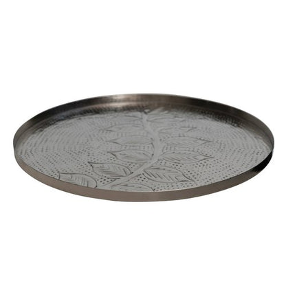 12" Round Embossed Metal Tray