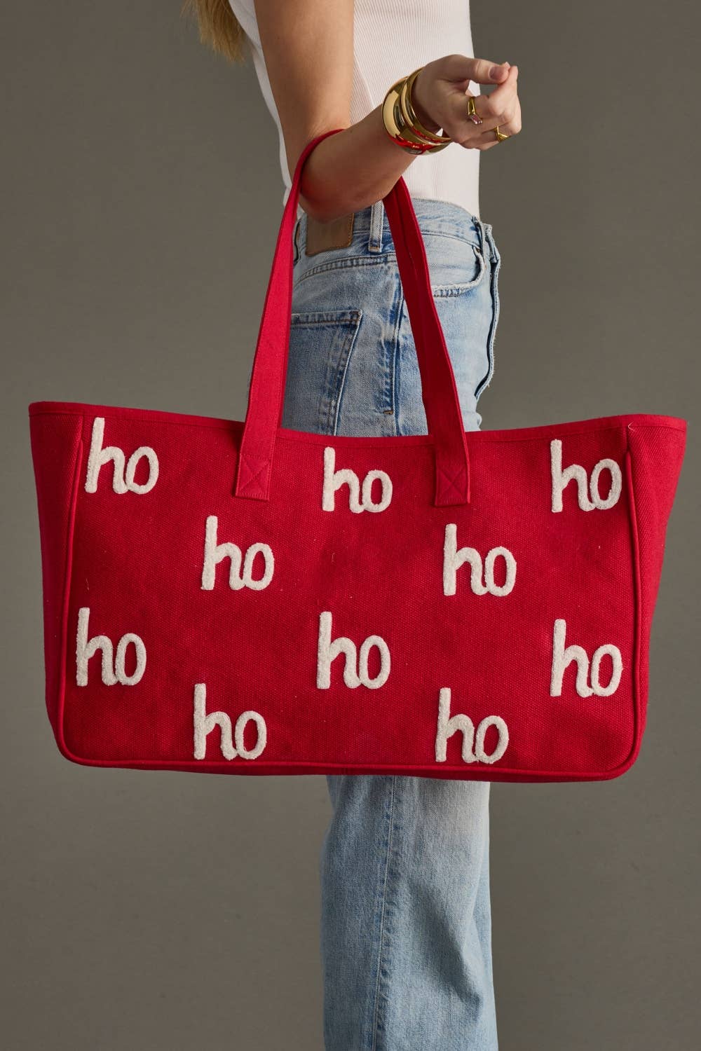 Red & White Ho Ho Ho Tote