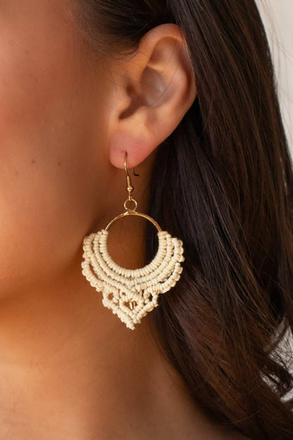 Cream Statement Crochet Earrings