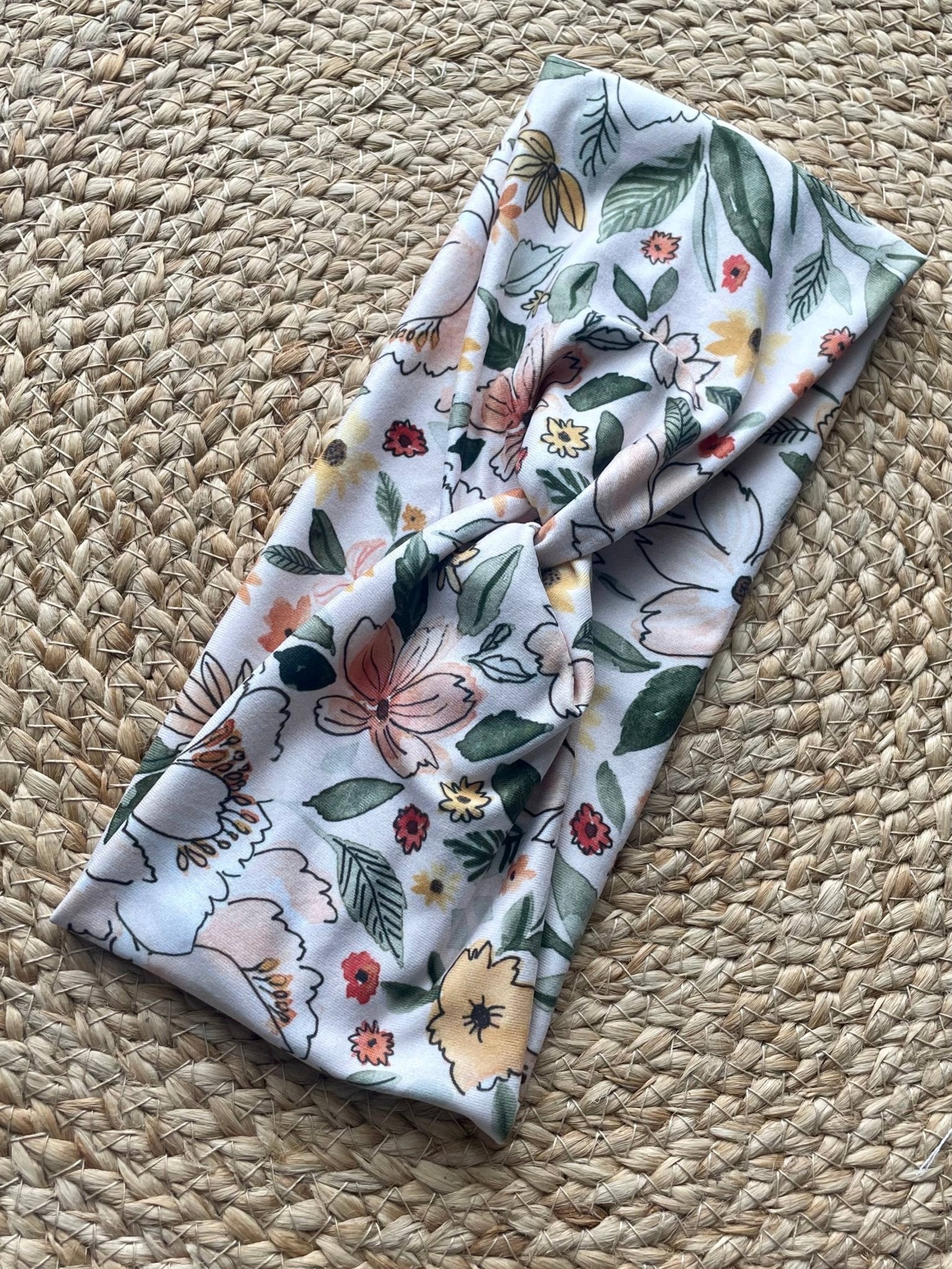 Amelia Floral Knit Twist Headband - La Vie Est Belle