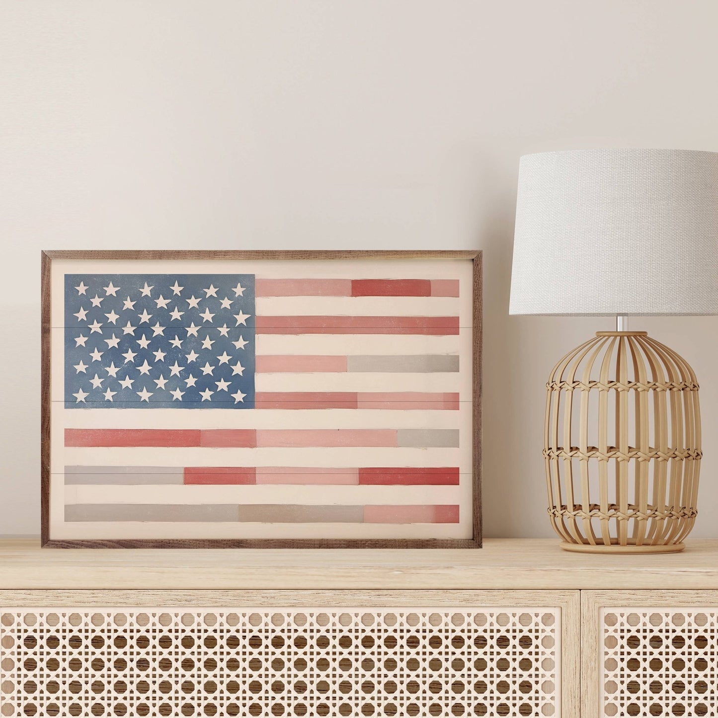American Flag Wooden Print - La Vie Est Belle