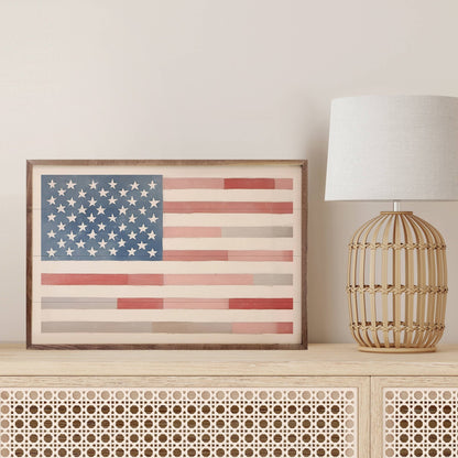 American Flag Wooden Print - La Vie Est Belle